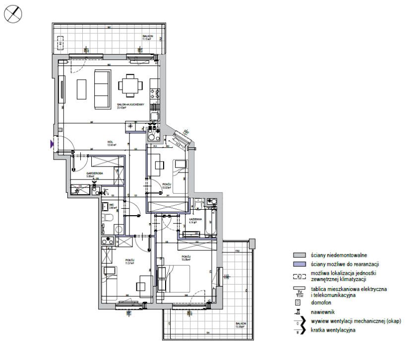 Przestronne 4-pokojowe mieszkanie na Mokotowie